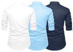 Finivo Fashion Combo Of MenS Solid Cotton Blend Straight Kurta Shirt Pack Of 3