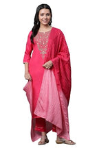 Aurelia Dark Pink Dori Embroidered Kurta, Trousers And Dupatta Set (Size: S)-24Feas14663-704679