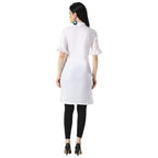 Om Sai Latest Creation Designer Slub Rayon Fully Stitched Straight Kurti For Women & Girls On Jeans Palazzo Or Skirt (Plus Size