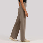 BlissClub Ultimate Sculpt Wide - Legged Pants, Ribbed Waistband, Wide Silhouette, 2 Zippered Pockets,Tall Above 55