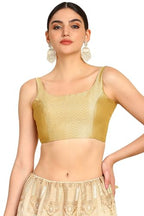 Soch Womens Gold Chevron Woven Design Tussar Padded Blouse
