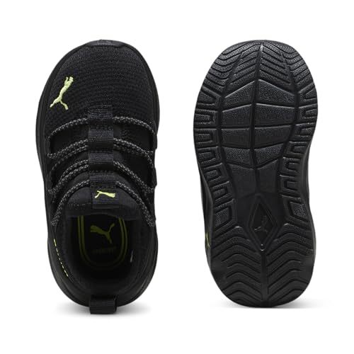 PUMA Softride ONE4ALL Slip ON Sneaker, Black-Lime Pow-Cool Dark Gray, 11 US Unisex Little Kid