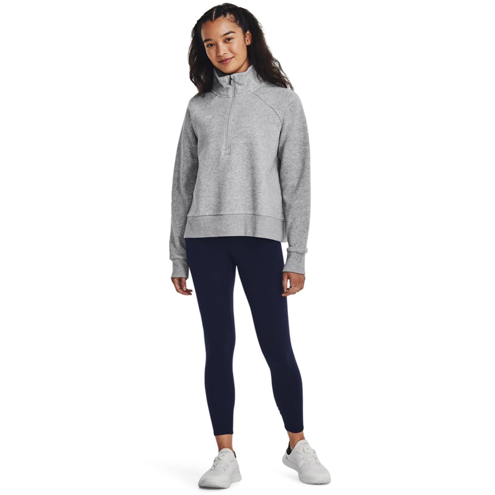 Under Armour Womens Rival Fleece Half Zip, (012) Mod Gray Light Heather / / White, 4X-Large Tall