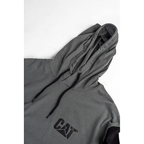 Caterpillar mens Upf Hooded Banner L/S Tee Shirt, Dark Shadow - Black, X-Large US