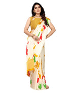 Satrani Womens Satin Saree (1572S7510NA_White & Mustard & Multi5)