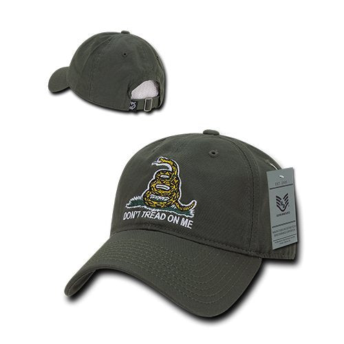 Relaxed Graphic Cap, Gadsden Flag, Olive