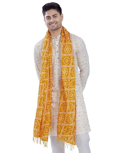 Divisive MenS Printed Art Silk Bandhani Dupatta/Stole