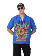 The Indian Garage Co Mens Relaxed Fit Character Print Cuban Collar Half Sleeves Street Sweater
