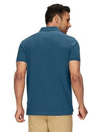 XYXX Mens Cotton Solid Regular Fit Shirt (XY_CR14_Polo Tshirt_1_Indian Blue