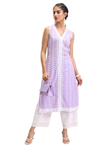 Ketch WomenS Polyester Blend Regular Kurta (Khku000494_Purple