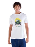 Bewakoof Mens 4x4 Off Road Graphic White Round Neck Half Sleeve T-Shirt