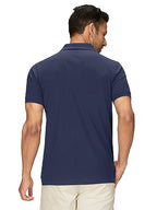 XYXX Mens Cotton Solid Regular Fit Shirt (XY_CR14_Polo Tshirt_1_Dark Navy