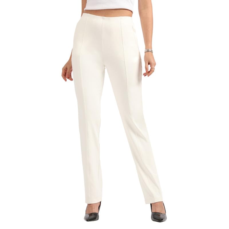 BlissClub Womens Straight Pants_Wahida White Cloud Tall-Above 5.5