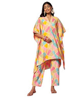 Libas WomenS Silk Blend Co-Ords (35506_Multicolor)
