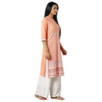 Aurelia Women?? Mughal Printed Straight Kurta | Lightweight Mandarin Collar Kurta For Women | Mughal Printed Kurta For Women | Beautiful Regular Fit Kurta For Women