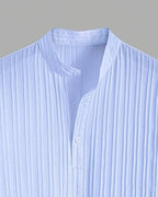 Greciilooks Poly Cotton Solid For Casual Stylish Textured Regular Fit | Men Ribbed Half Sleeve Shirt