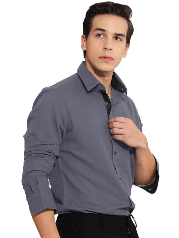 Pinkmint Mens Regular Fit Shirt (Hero_Grey