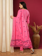 ANNI DESIGNER Womens Rayon Blend Solid Straight Kurta with Pant & Dupatta (JANEU PINK-VKS01_XXL_Pink_XX-Large)