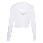Ladies cropped Long Sleeve Hoodie T-Shirt - SOLID BLK TRBLND - S(D0102H7WEW8)