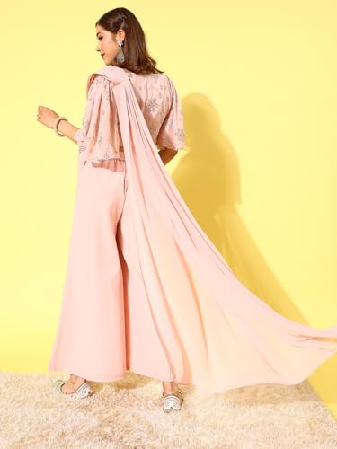 Libas WomenS Georgette Saree (34448_Pink)