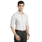 Turtle Men 100% Cotton Grey Solid Slim Fit Formal Shirts