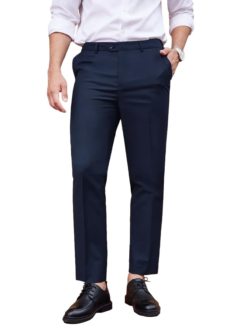 CB-COLEBROOK Mens Formal Pants Stretch Work Dress Pants 30/32/34/36/38 Quick Dry Lightweight Casual Comfy Trousers with Pockets 