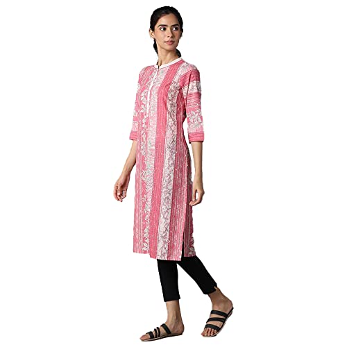 Aurelia Women?? Floral Printed Straight Pure Cotton Kurta | Lightweight Mandarin Collar Kurta For Women Cotton | Floral Printed Kurta For Women | Soft & Breathable Regular Fit Kurta For Women
