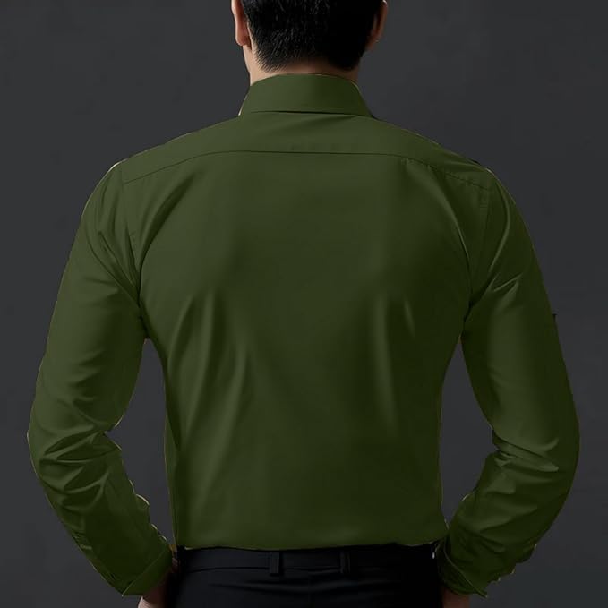 Deelmo Combo Of MenS Stylish Solid Satin Casual Shirt For Men Full Sleeves| Poly Satin Silk Shirt Pack Of 2