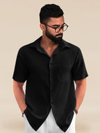 Tee Projekt Textured Shirts for Men || Casual Shirt for Men || Comfortable and Stylish for Every Wardrobe Black