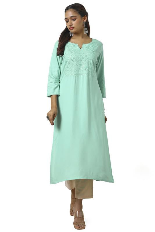 Soch Women Rayon Embroidered Kurta with Sequins Work