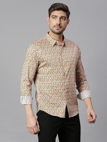 Thomas Scott Mens Full Sleeves Slim Fit Printed Casual Shirt