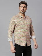 Thomas Scott Mens Full Sleeves Slim Fit Printed Casual Shirt