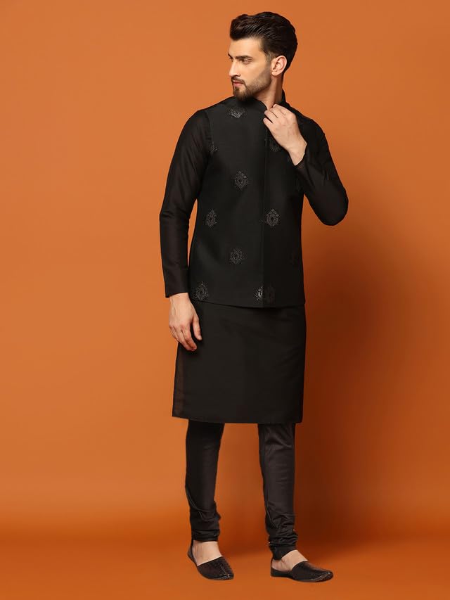 Kisah Mens Kurta Jacket Churidar Set