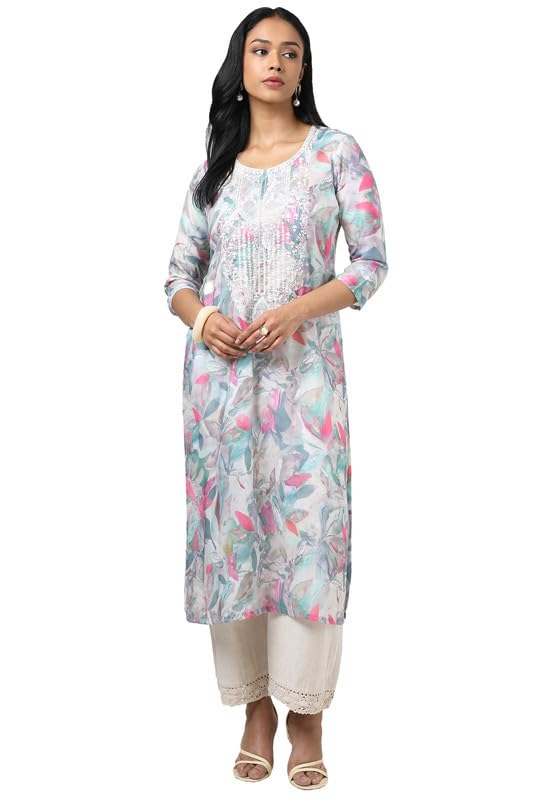Soch Women Muslin Floral Print Kurta with Sequins