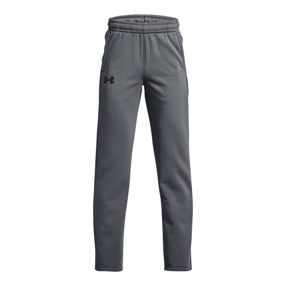 Under Armour Boys ArmourFleece Straight Leg Pant, (012) Pitch Gray / / Black, Youth X-Small