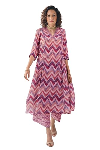 Toochki Dress For Women | Two Piece Dress For Women Long | Dress | Maxi Dress For Women | Dresses | Zig Zag Printed Dress | Cott