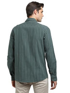 Turtle Men 100% Cotton Slim Fit Dark Green Casual Shirt
