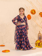 Pspeaches Girls Printed Ready To Wear Lehenga Blouse With Dupatta