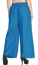 Fashion Gallery WomenS Rayon Relaxed Fit Palazzo Pants With Full Length Pull On Closure And Elasticated Flexible Waist|Palazzo