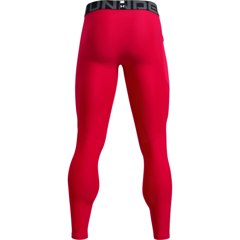 Under Armour Men's HeatGear Armour Leggings, Red (600)/White, Medium