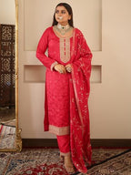 Libas WomenS Silk Blend Kurta Sets (38091O_Pink