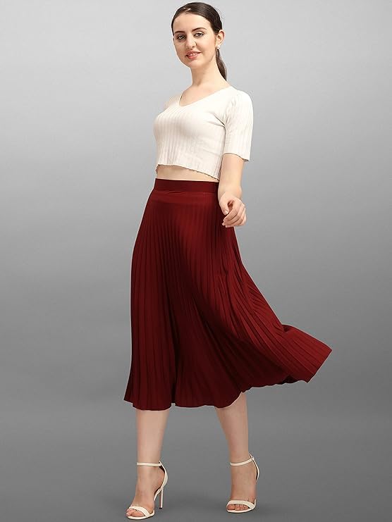 Kzully | Chic Midi Skirts Elegant Ensembles For Women & Girls Maroon