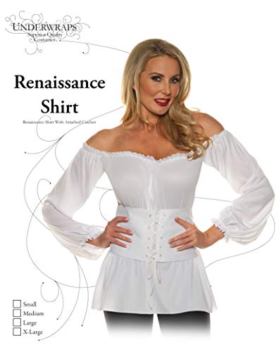White Renaissance Woman's Costume Shirt | Large