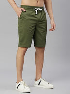 Thomas Scott Mens Solid Slim Fit Shorts Green