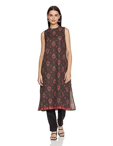 Ketch WomenS Polyester Kurta With Pant (Khk3000801_Black