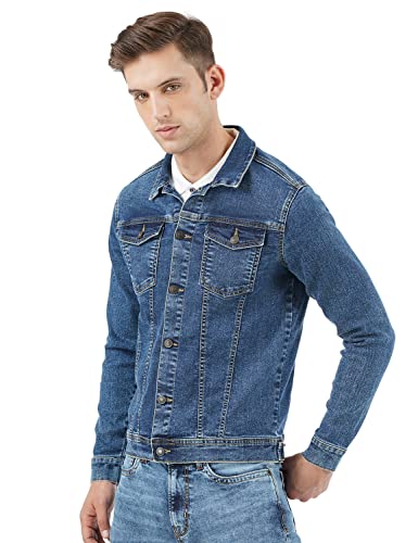 INKD Cotton Blend Mens Stretch Denim Standard Length Jacket