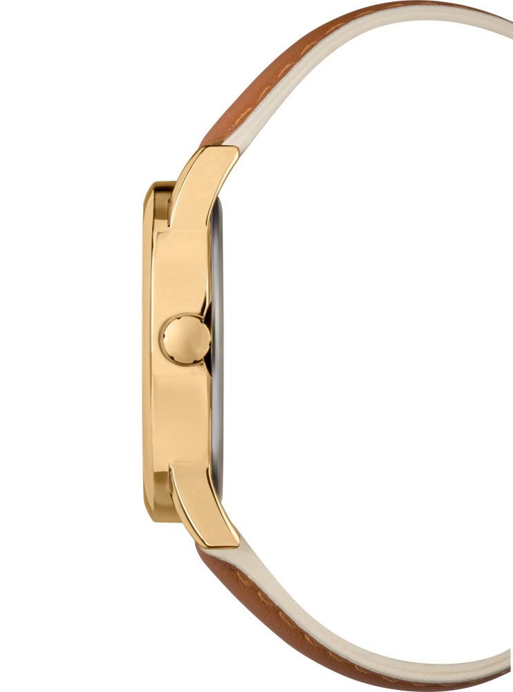 Timex Women's Easy Reader 38mm Watch - Gold-Tone Case Cream Dial with Brown & Pink Leather Strap