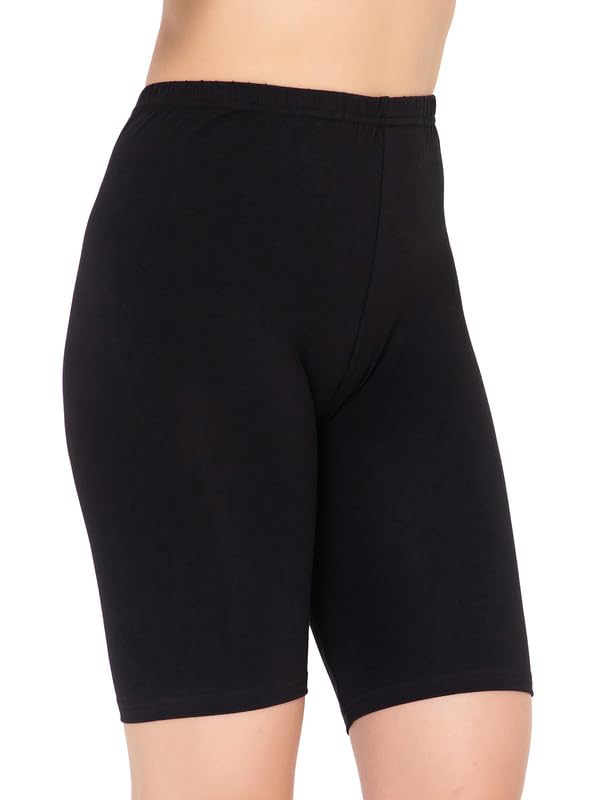 Clovia WomenS Cotton Spandex Medium Waist Outer Elastic Cycling Shorts
