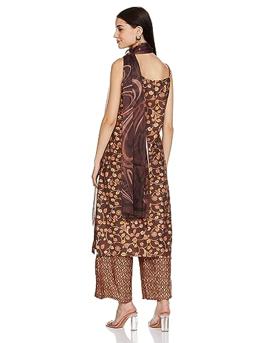 Ketch Polyester Womens Kurta With Palazzo (Khk3000691_Brown