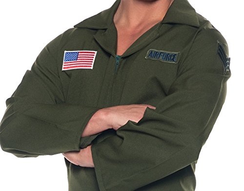 Men's Air Force Costume - Jumpsuit, Dark Green, One Size